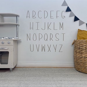 Alphabet Wall Decals /Letter and Number Wall Decals/  Playroom Removable Wall Stickers/ Boho Alphabet / Neutral Wall Decor