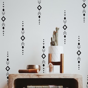 Aztec Line Wall Decals /Tribal Pattern Decals / Modern Wall Art /Removable Wall Stickers / Boho Decor /