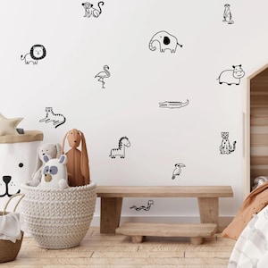 Wandtattoo / Safari Kinderzimmer / Kinderzimmer Dekor / Moderne Wandtattoos / Abziehbilder