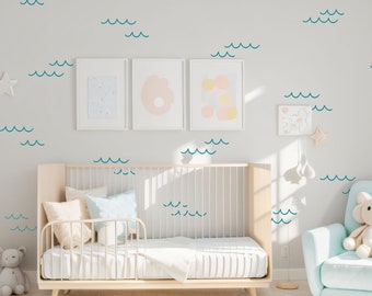 Wave Wall Decal / Ocean Wall Stickers / Beach Nursery Decals / Removable Vinyl / Modern Kids Room