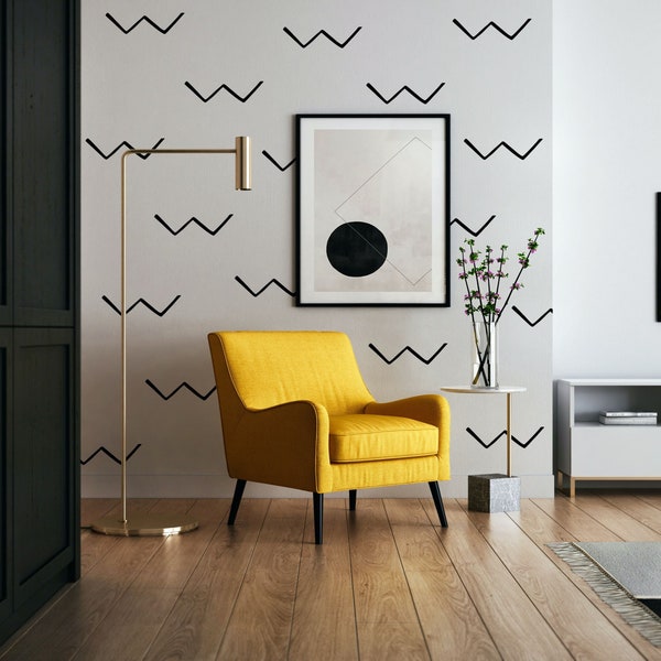 Zigzag Wall Decals / Modern and Trendy Wall Stickers / Boho Wall Decor /  Abstract Nursery Decor / Geometric Art