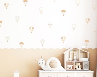 Hot Air Balloon Wall Decals /  Modern Kids Room / Neutral Nursery / Playroom Decor /Removable Decal