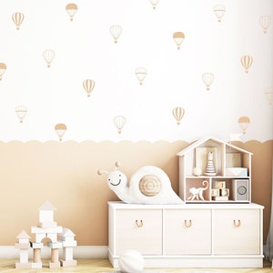 Hot Air Balloon Wall Decals /  Modern Kids Room / Neutral Nursery / Playroom Decor /Removable Decal