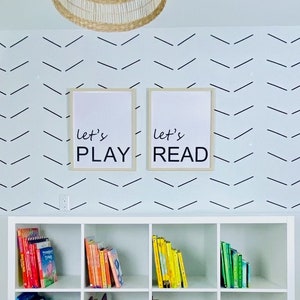 Skinny Line Wall Decals / Herringbone Design /Kids Room Wall Art /Peel and Stick Removable Line Stickers/ Office Decor