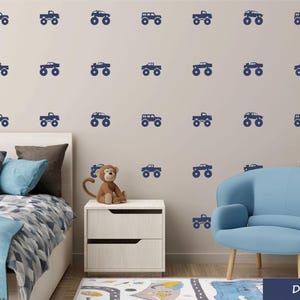 Monster Truck Wall Decals / Modern Kids Room /Boys Room Wall Stickers /Playroom Decor