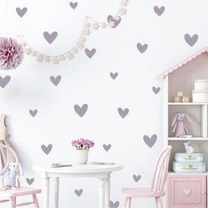 Heart Wall Decals Mixed Sizes / Kids Room Wall Art/ Nursery Decor / Girl Room Wall Stickers /