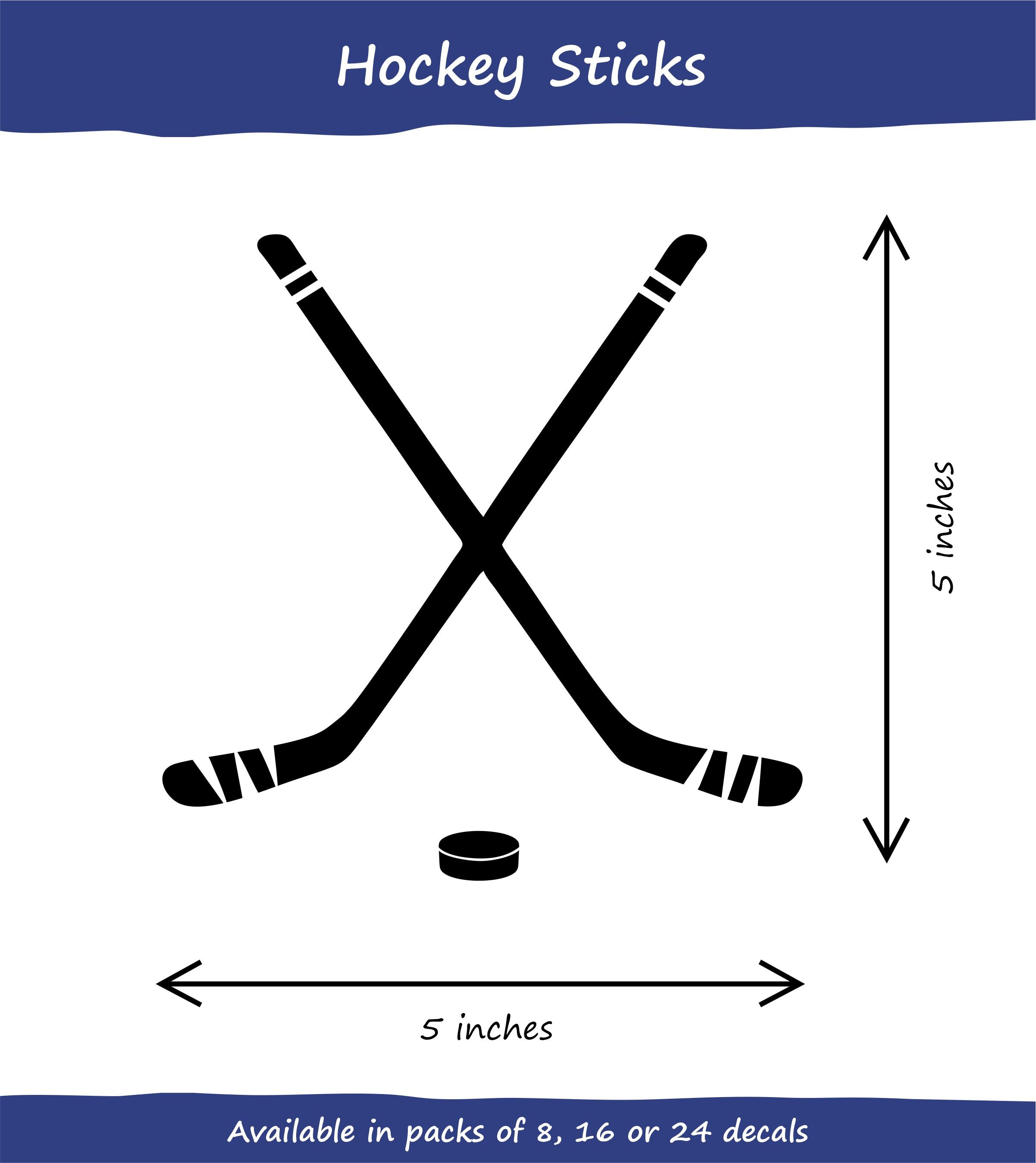 Hockey Wall Decals / Stick and Puck Decals / Modern Kids Room Etsy