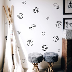 Sport Wandtattoos / Abnehmbare Aufkleber / Kinderzimmer Dekoration /