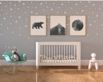 Star Wall Decals (Mixed Sizes) / Modern Wall Stickers / Peel & Stick Vinyl Decals / Nursery Decor