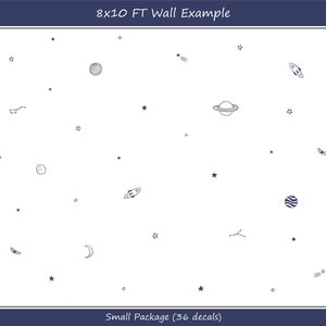 Space Wall Decals / Stars, Planets, Shooting Stars /Rocket Wall Stickers / Nursery Decor / Kids Room image 7