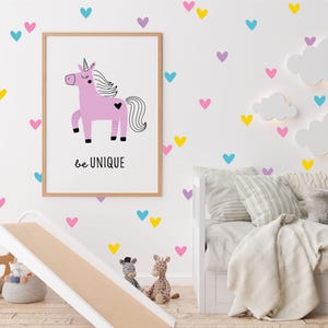 Heart Wall Decals / Kids Room Wall Art / Removable Stickers / Girl Nursery Decor
