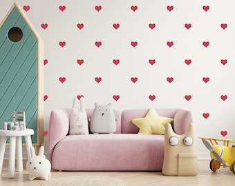 Heart Wall Decals /Girls Room Wall Decor /Kids Room Wall Stickers / Nursery Wall Decor /Removable Wall Stickers