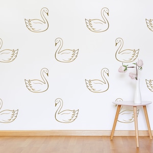 Swan Wall Decals / Nursery Decor / Removable Vinyl / Bird Stickers/ Girls Room