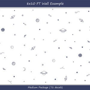 Space Wall Decals / Stars, Planets, Shooting Stars /Rocket Wall Stickers / Nursery Decor / Kids Room image 8