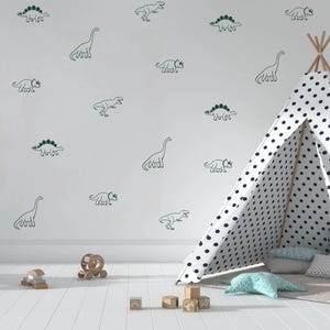 Dino World Wall Decals / Dinosaur Stickers / Removable Vinyl / Nursery Decor / Boys Room / Dinosaur Decor