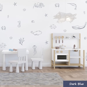 Under the Sea Wall Decals /Nautical Bedroom /Ocean Stickers / Modern Nursery /Kids Decor /Removable Vinyl Decals afbeelding 2