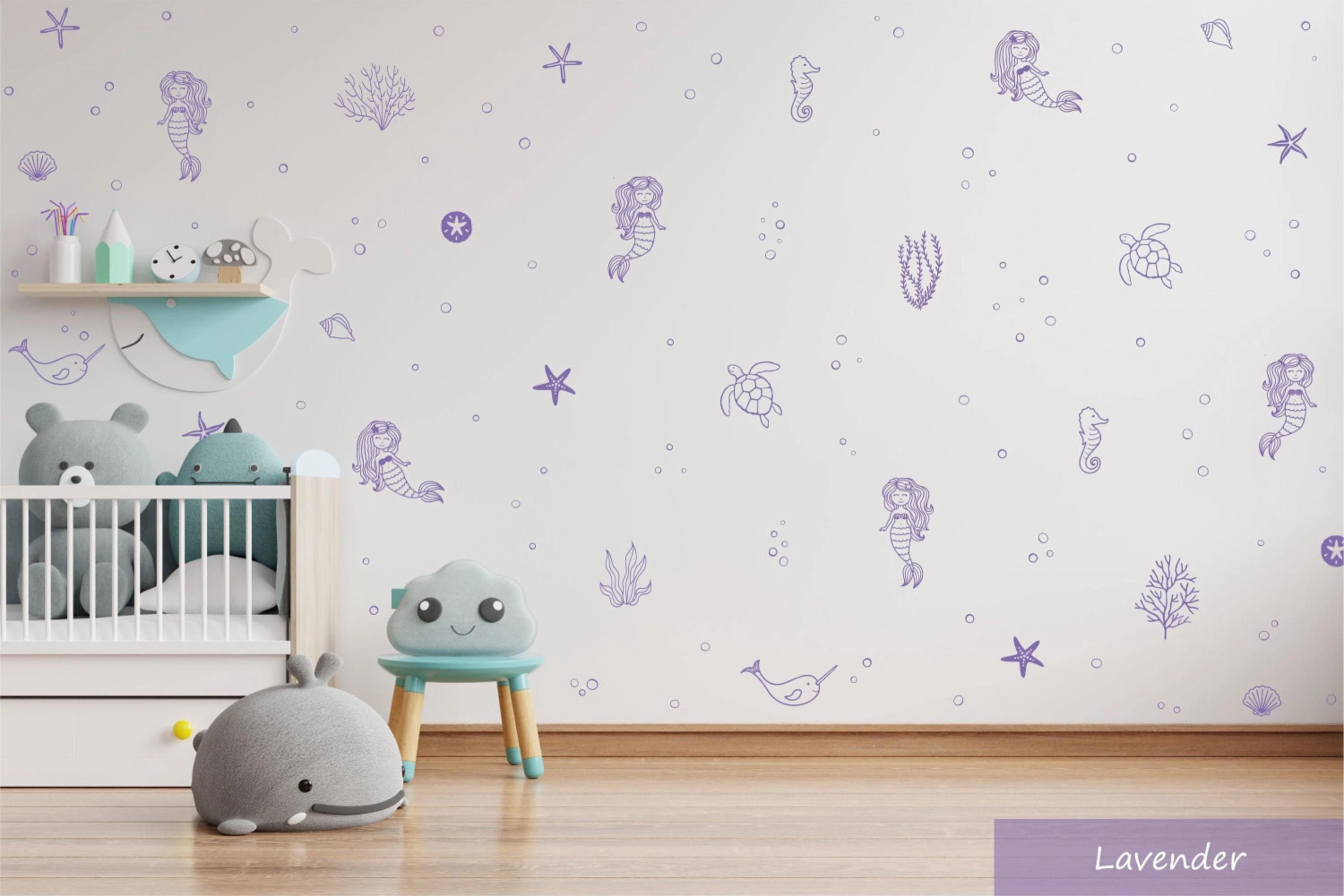 Mermaid Wall Decals, Ocean Nursery Decor, Under the Sea Stickers - Etsy