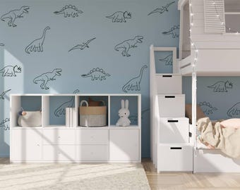 Large Dinosaur Wall Decals, Realistic Dino Wall Stickers, Jurassic Nursery Decor, Boys Bedroom Wall Art