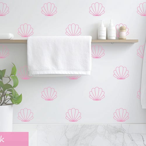 Seashell Wall Decals, Coastal Beach Nursery Decor, Minimalist Shell Stickers