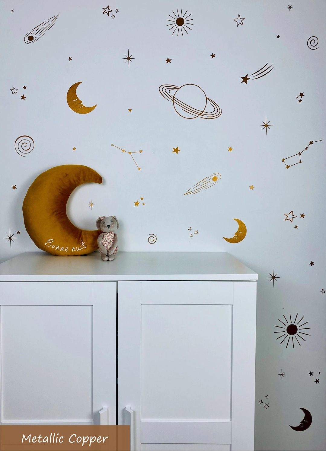 Outer Space Wall Decals / Sun, Moon, Stars Wall Stickers / Nursery ...