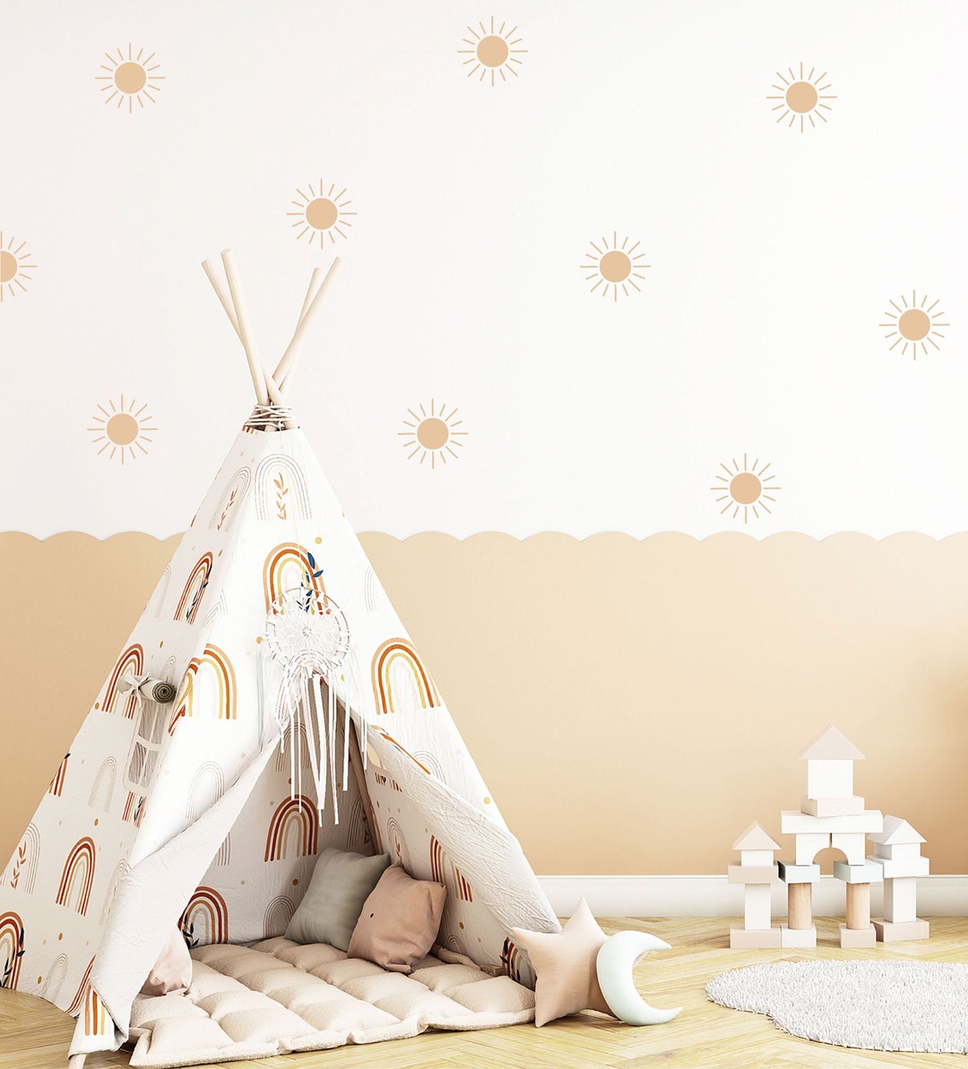 Boho Sun Wall Decals Modern Wall Art Nursery Décor, Unisex Nursery ...