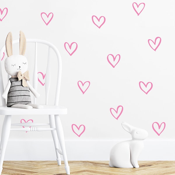 Heart Wall Decals - Kids Room Wall Art, Removable Stickers, Girl Nursery Decor