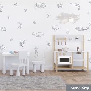 Under the Sea Wall Decals /Nautical Bedroom /Ocean Stickers / Modern Nursery /Kids Decor /Removable Vinyl Decals afbeelding 5