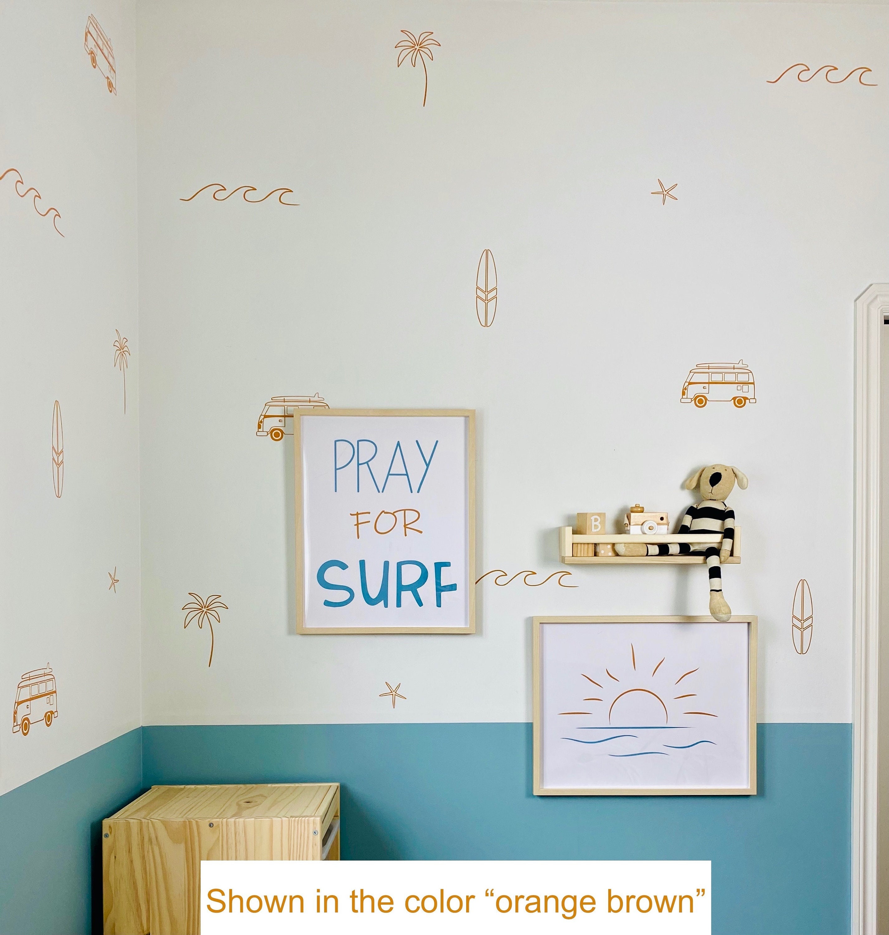 Surf's up Wall Decals / Wave Wall Decal / Ocean Wall Etsy