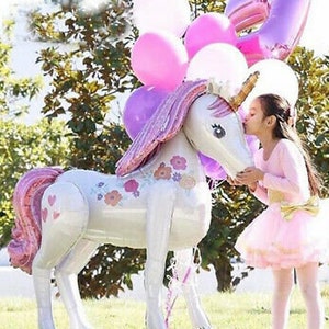 3D Giant Pony Size Unicorn Foil Helium Balloon for Birthday Party Celebrations