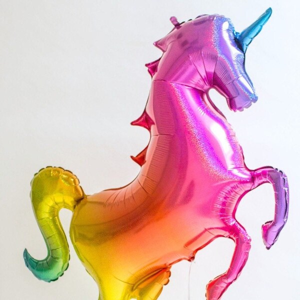 Unicorn Foil Balloon Rainbow Coloured Giant 54"