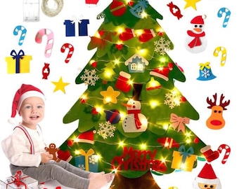 Christmas Tree - Kids DIY Felt Christmas Tree with LED Lights