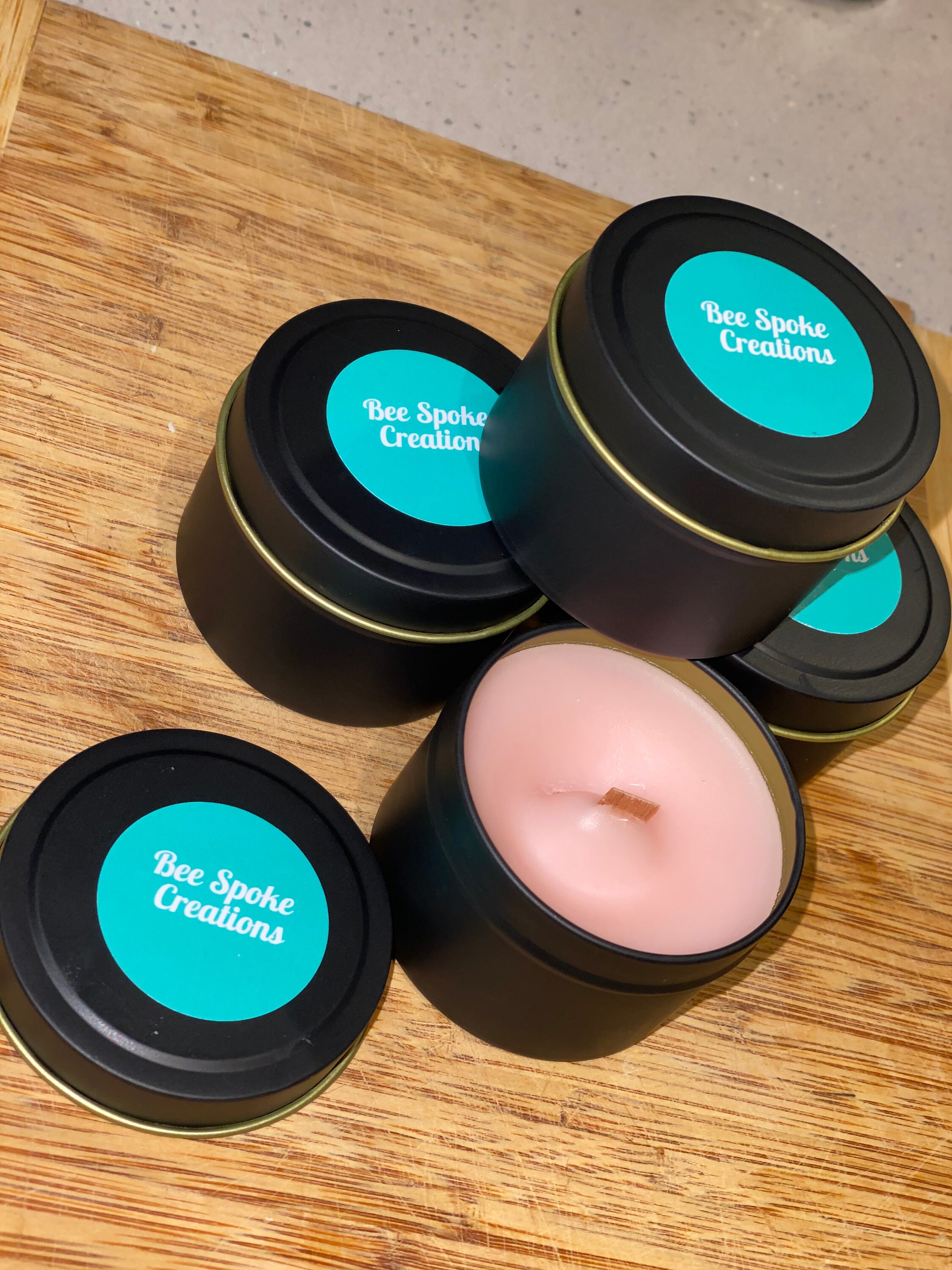 HANDMADE Wood Wick Soy Candle in Tin 5oz/8.5oz Etsy