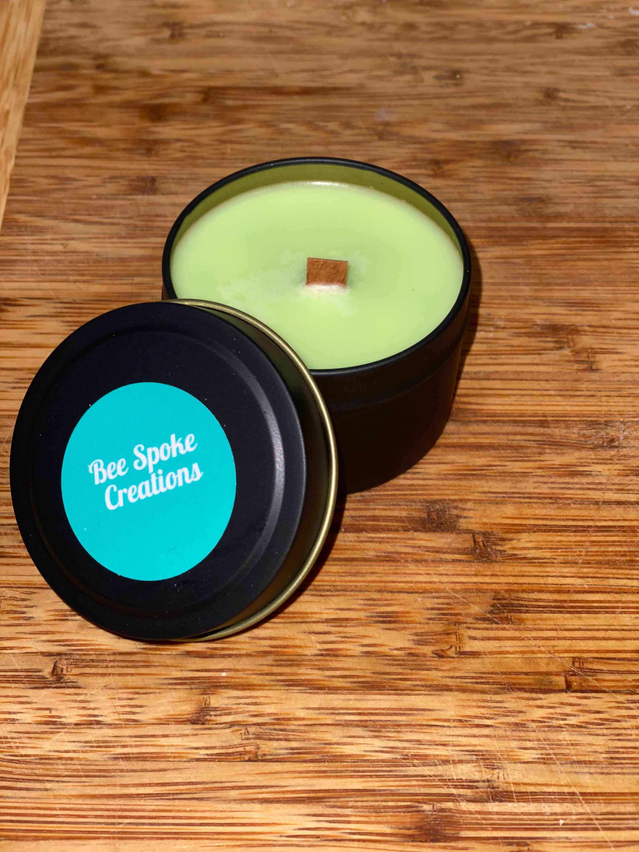 HANDMADE Wood Wick Soy Candle in Tin 5oz/8.5oz Etsy