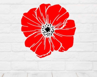 Poppy Flower SVG Remembrance Bloom Cut File for Cricut ANZAC Day Memorial Floral Shirt Design Red Flower Clipart Craft Project