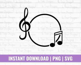 Music svg, Music Monogram SVG, Music Frame SVG, Music Notes Clipart, Music Symbols, Music Notation svg, svg files for cricut