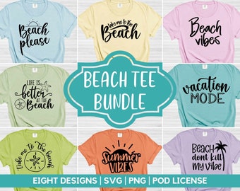 Beach Tshirt Designs, Beach SVG Bundle, Beach mug designs, Beach quotes digital download, beach clipart, beach commercial use