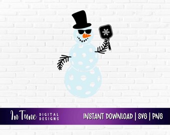 Christmas Pickleball svg, Pickleball Christmas snowman png, Pickleball Christmas design for ornaments, Christmas card for Pickleball player