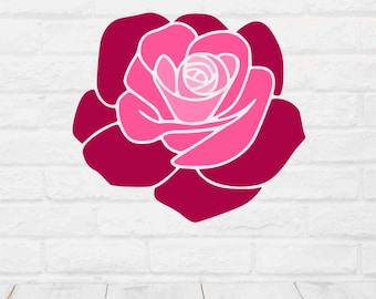 Rose SVG Flower Cut File for Cricut Floral Shirt Design Romantic Valentine’s Day DIY Gift Decal Wedding Craft Clipart Download