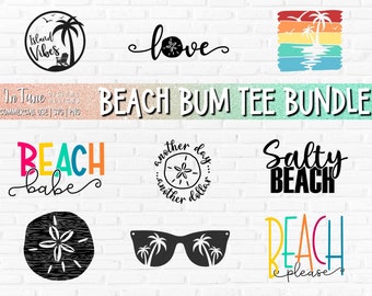 Beach svg Bundle for shirt, Summer svg file for cricut, beach clipart, Summertime Beach quote svg for crafters, Tropical svg, Salty Svg