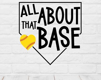 Softball SVG, Alles über diese Basis svg, Digital Download Schnittdatei, Softball Tshirt Ideen, Softball Tumbler, Geschenke für Softball Spieler