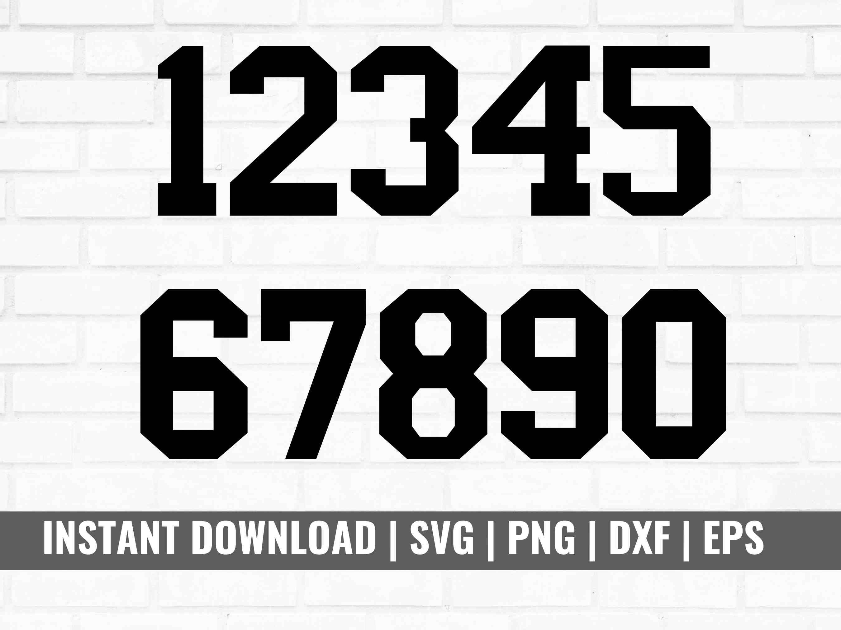 Sports Jersey Numbers Svg Bundle Varsity Numbers Svg Jersey Etsy