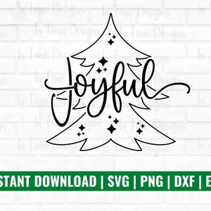 Christmas svg files for cricut, Joyful Christmas svg file, Joyful Tree svg, svg for Christmas, Christmas clip art, digital download