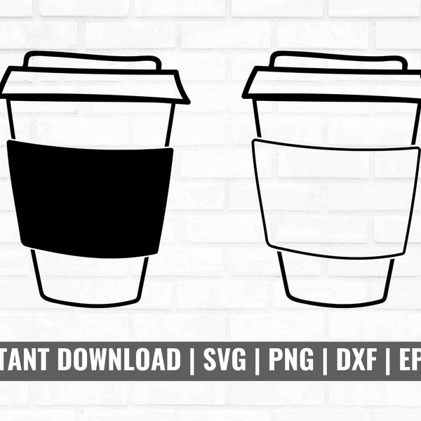 Coffee Cup Svg, Cut File For Cricut, Coffee  Cup ClipArt digital, Coffee Take away Cup svg, Take out coffee png, Customizable coffee cup