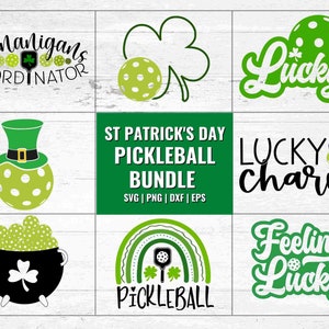 Pickleball SVG Bundle, St Patricks Day SVG, Pickleball Gifts for Couples, Pickleball Decals, Pickleball Tshirt Ideas, Pickleball png Active