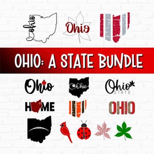 Ohio svg, State of Ohio svg Bundle designs for shirt, gifts for Ohioan, Buckeye svg, Ohio Clipart File for Cricut, Cardinal SVG, Ladybug svg