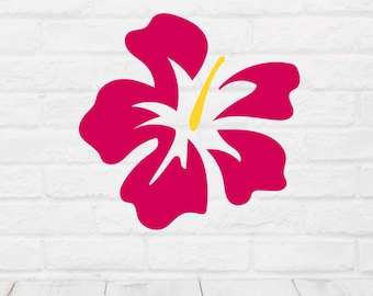 Hibiscus Flower SVG Tropical Floral Cut File for Cricut Hawaiian Shirt Design Summer Beach Decal Luau Party Craft Project
