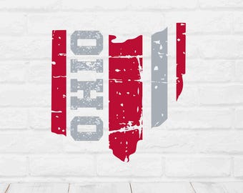 Ohio Grafik, Distressed Text Ohio svg für Cricut, PNG Ohio Tshirt Grafik, Ohio Football png für Sublimation, Ohio Buckeye png für T-Shirts