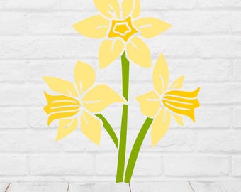 Daffodil SVG Spring Flower Cut File Floral Clipart PNG Cricut Floral Design Transparent Background Spring Craft File Instant Download