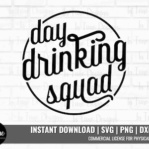 Day Drinking Squad SVG, Spring Break SVG voor shirt, Happy Hour SVG voor cricut, Funny Drinking SVG cadeau voor hem, alcohol SVG voor wijnglas