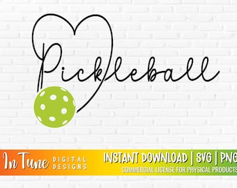 Pickleball svg, Pickleball heart svg, Pickleball png, love pickleball svg, Pickleball Gift for women, pickleball shirts, pickleball decal